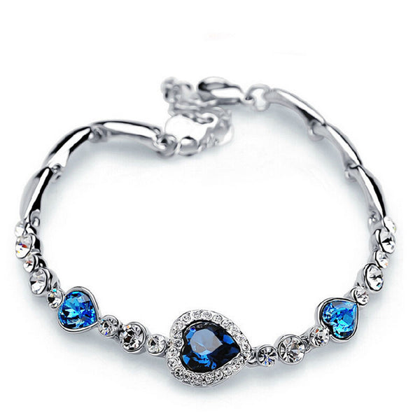 Crystal Heart Charm Bracelets